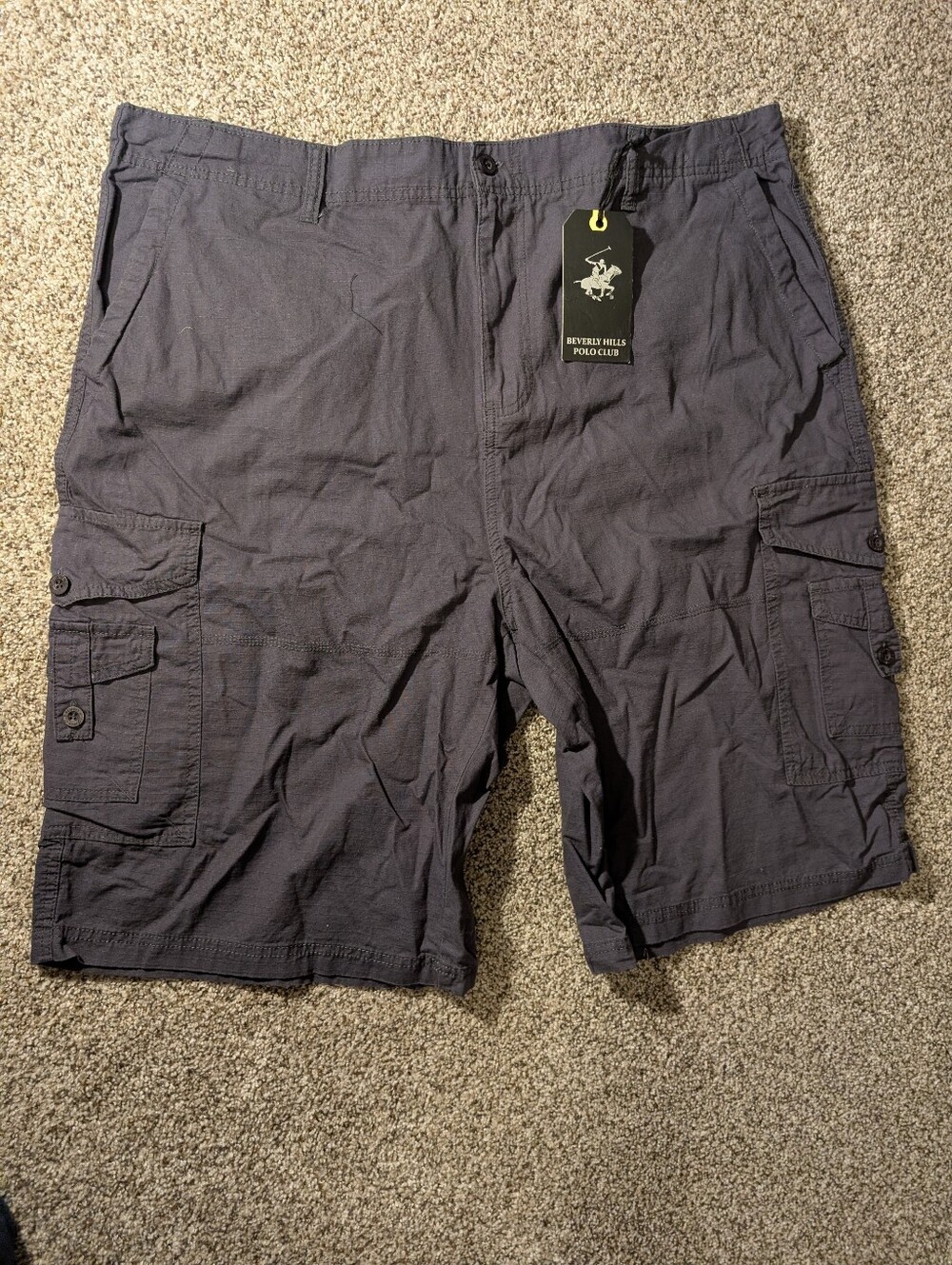Beverly Hills Polo Club Men's Dark Gray Cargo Shorts, 44